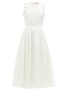 Ladies Rtw Roksanda - Yuzu Pleated Cotton-poplin Dress - Womens - Ivory