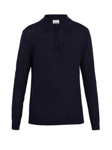 Acne Studios Nadir Point-collar Wool Polo Shirt