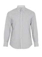 Brunello Cucinelli Striped Single Cuff Cotton-flannel Shirt