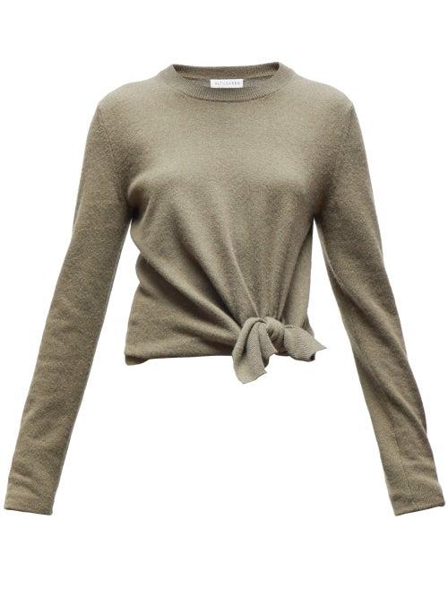 Matchesfashion.com Altuzarra - Nalini Knotted Cashmere Sweater - Womens - Dark Green