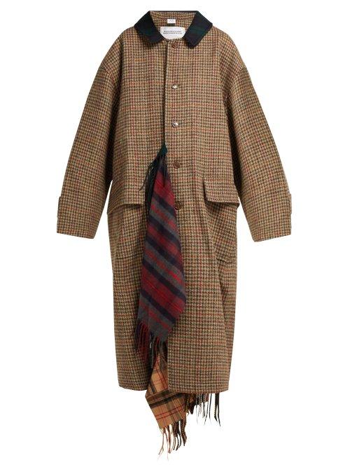 Matchesfashion.com Vetements - Oversized Houndstooth Wool Coat - Womens - Brown Multi