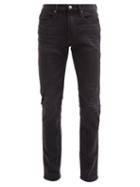 Matchesfashion.com Frame - L'homme Distressed Slim-leg Denim Jeans - Mens - Black