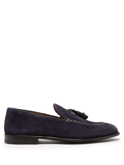 Matchesfashion.com O'keeffe - Samuel Tasselled Suede Loafers - Mens - Navy