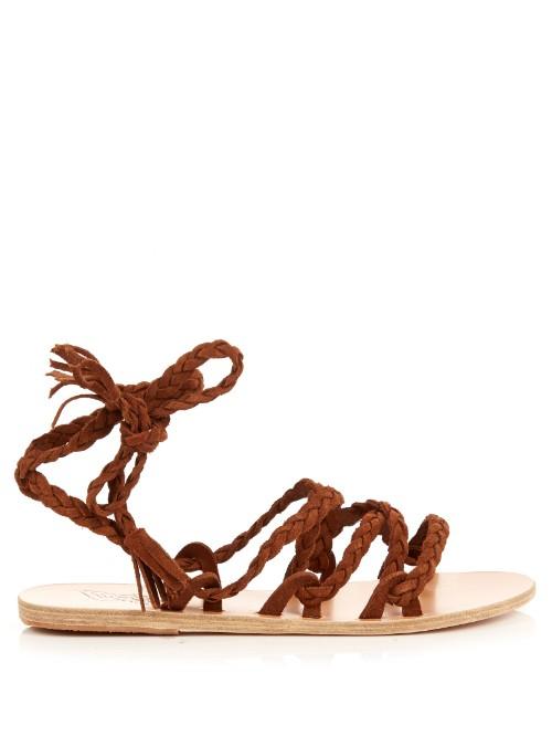 Ancient Greek Sandals Kariatida Suede Sandals