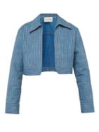 Matchesfashion.com Ludovic De Saint Sernin - Cropped Cotton Twill Jacket - Mens - Blue