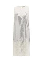 Matchesfashion.com Paco Rabanne - Chantilly Lace Trimmed Chainmail Mini Dress - Womens - Silver