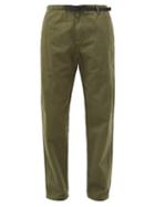 Gramicci - Belted Cotton-twill Trousers - Mens - Green