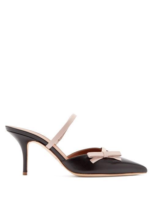 Matchesfashion.com Malone Souliers - Jenna Bow-strap Leather Mules - Womens - Black Nude