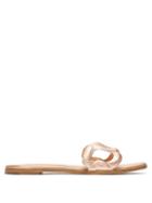 Matchesfashion.com Rupert Sanderson - Annabel Pebble Link Leather Slides - Womens - Rose Gold