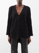 Tom Ford - Lace-up V-neck Cashmere-blend Knit Top - Womens - Black