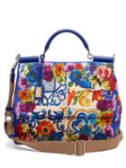 Matchesfashion.com Dolce & Gabbana - Sicily Majolica Print Cotton Beach Bag - Womens - Blue Multi