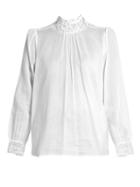 Masscob Draa Lace-trimmed Cotton-gauze Top