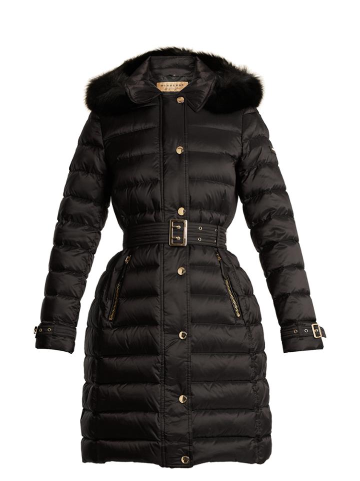 Burberry Ashmore Fur-trimmed Quilted Down Coat