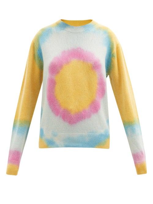 The Elder Statesman - Tie-dyed Cashmere Sweater - Womens - Blue Multi