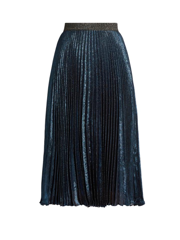 Christopher Kane Pleated Lam Midi Skirt