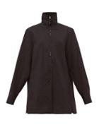 Matchesfashion.com Lemaire - Zipped Silk Blend Shirt - Womens - Black