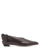 Matchesfashion.com Proenza Schouler - Knot-heel Leather Flats - Womens - Black