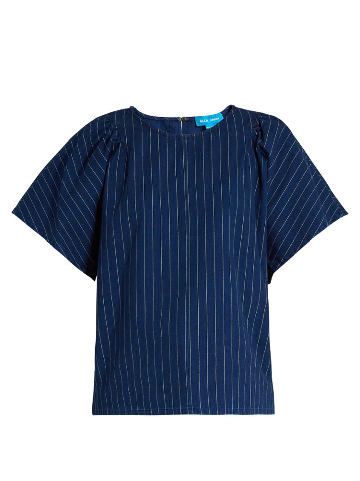 M.i.h Jeans Mina Flared-sleeved Cotton Top