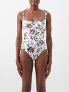 Erdem - Vacation Evanthe Floral-print Swimsuit - Womens - White Multi