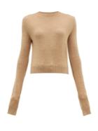 Matchesfashion.com Jil Sander - Round Neck Wool Sweater - Womens - Camel