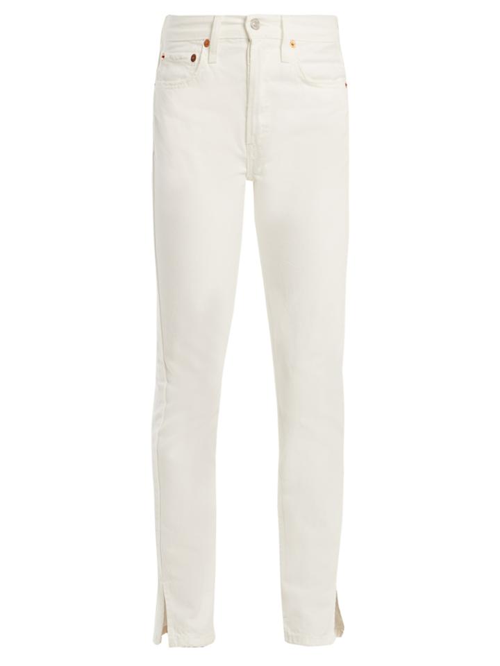 Re/done Originals Slit-cuff High-rise Straight-leg Jeans