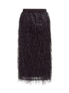 Matchesfashion.com Raey - Elasticated Waist Tinsel Midi Skirt - Womens - Black