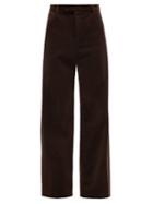 73 London - Velvet Wide-leg Trousers - Mens - Brown