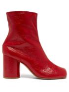 Matchesfashion.com Maison Margiela - Tabi Split Toe Leather Ankle Boots - Womens - Red