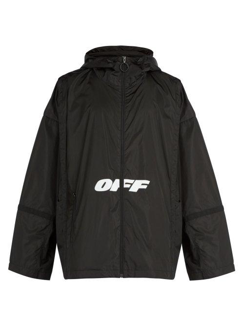 Matchesfashion.com Off-white - Wing Off Logo Print Windbreaker Jacket - Mens - Black