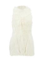 Saint Laurent - Sleeveless Faux-fur Mini Dress - Womens - Ivory