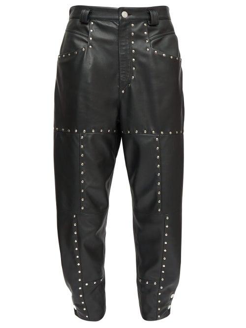 Matchesfashion.com Isabel Marant - Viamao Studded Leather Trousers - Womens - Black