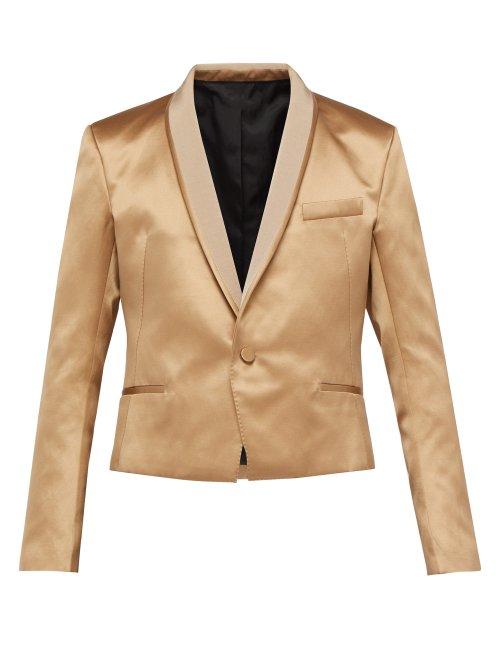 Matchesfashion.com Haider Ackermann - Shawl Lapel Silk Blend Satin Jacket - Mens - Beige