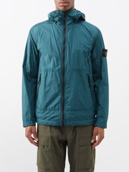 Stone Island - Logo-patch Shell Hooded Jacket - Mens - Green