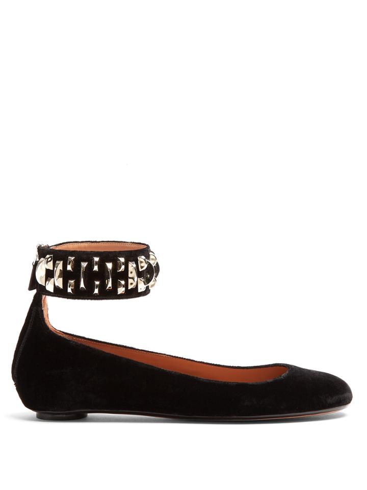 Samuele Failli Peggy Ankle-strap Suede Ballet Flats