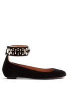 Samuele Failli Peggy Ankle-strap Suede Ballet Flats