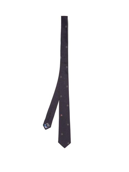 Matchesfashion.com Paul Smith - Sun Embroidered Silk Tie - Mens - Navy