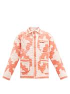 Matchesfashion.com Bode - Patchwork Single Breasted Cotton Jacket - Womens - Orange