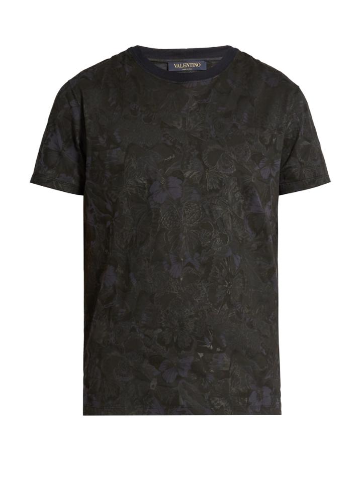Valentino Butterfly-print Cotton-jersey T-shirt