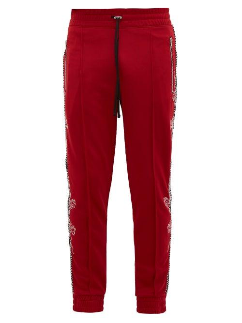 Matchesfashion.com Amiri - Souvenir Dragon Embroidered Track Pants - Mens - Red