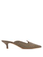 Matchesfashion.com Giuliva Heritage Collection - Venetian Prince Of Wales Check Kitten Heel Mules - Womens - Brown Multi