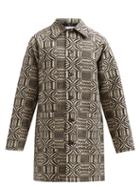 Matchesfashion.com Bode - Coverlet Single-breasted Wool-blend Jacquard Coat - Mens - Black White