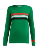 Matchesfashion.com Bella Freud - Daytona Striped Cashmere Sweater - Womens - Green Multi