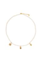 Wilhelmina Garcia - Three Charm Pearl & 18kt Gold-plated Necklace - Womens - Pearl