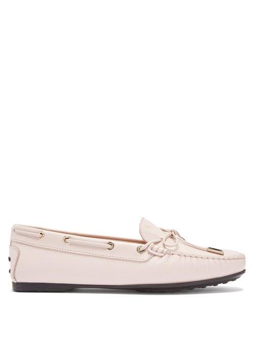 Matchesfashion.com Tod's - Gommino Leather Loafers - Womens - Light Pink