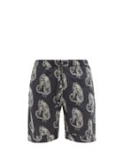 Matchesfashion.com Desmond & Dempsey - Sansindo Tiger-print Cotton Pyjama Shorts - Mens - Black Multi