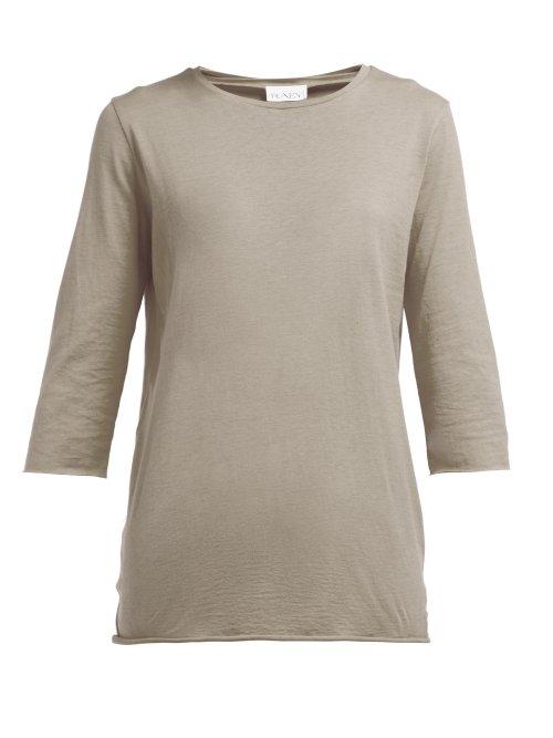 Matchesfashion.com Raey - Raw Edged Cotton Jersey Top - Womens - Grey