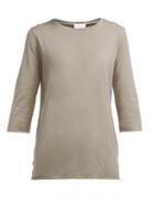 Matchesfashion.com Raey - Raw Edged Cotton Jersey Top - Womens - Grey