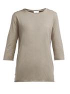 Matchesfashion.com Raey - Raw Edged Cotton Jersey Top - Womens - Grey