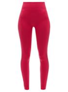 Ladies Activewear Ernest Leoty - Brnice Two-tone Recycled-fibre Leggings - Womens - Burgundy