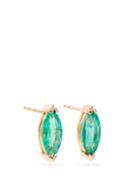 Matchesfashion.com Shay - Emerald & 18kt Rose Gold Stud Earrings - Womens - Green Gold